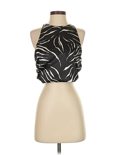 Pre-owned Zara Sleeveless Blouse In Black
