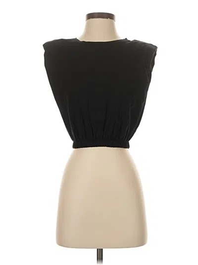 Pre-owned Zara Sleeveless Blouse In Black