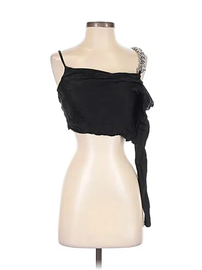 Pre-owned Zara Sleeveless Blouse In Black