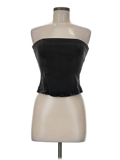 Pre-owned Zara Sleeveless Blouse In Black