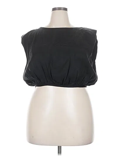 Pre-owned Zara Sleeveless Blouse In Black