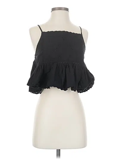 Pre-owned Zara Sleeveless Blouse In Black