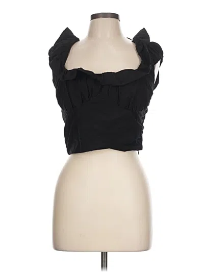 Pre-owned Zara Sleeveless Blouse In Black