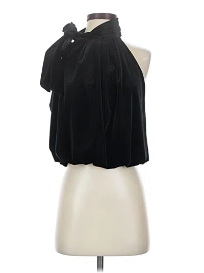 Pre-owned Zara Sleeveless Blouse In Black