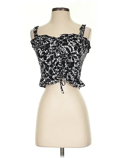 Pre-owned Zara Sleeveless Blouse In Black