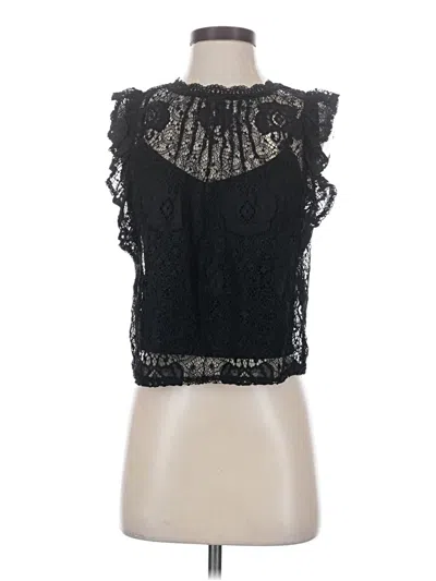 Pre-owned Zara Sleeveless Blouse In Black