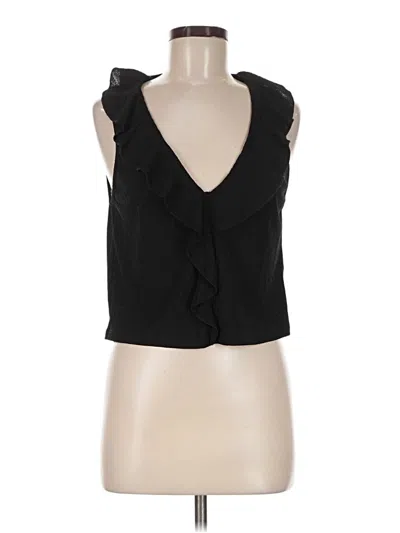 Pre-owned Zara Sleeveless Blouse In Black