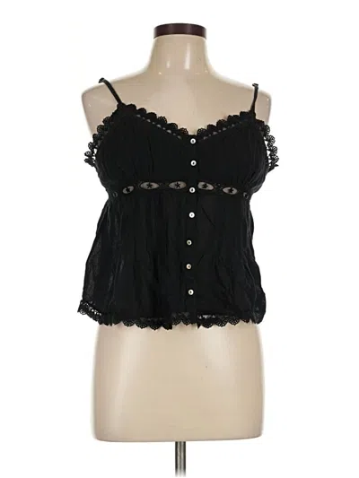 Pre-owned Zara Sleeveless Blouse In Black