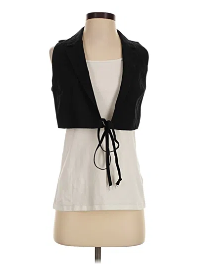Pre-owned Zara Sleeveless Blouse In Black
