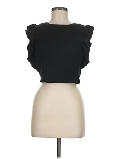 Pre-owned Zara Sleeveless Blouse In Black