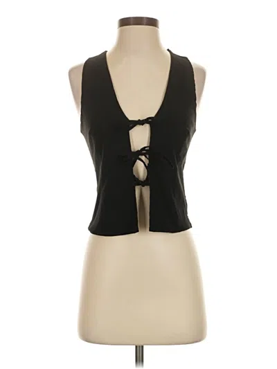 Pre-owned Zara Sleeveless Blouse In Black