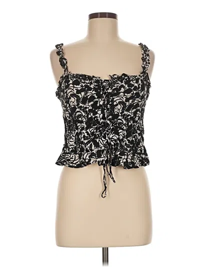 Pre-owned Zara Sleeveless Blouse In Black