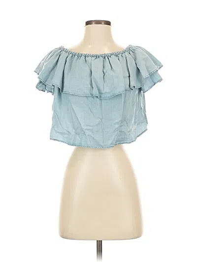 Pre-owned Zara Sleeveless Blouse In Blue