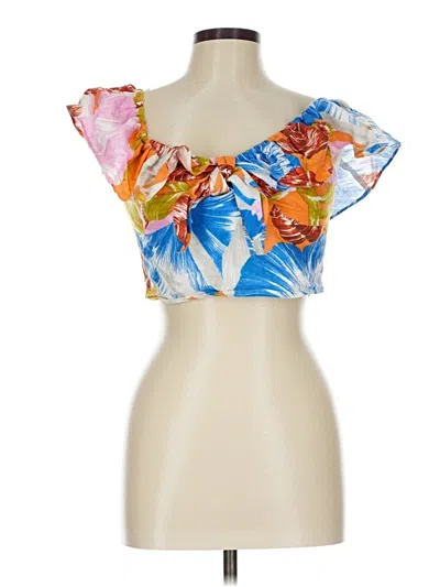 Pre-owned Zara Sleeveless Blouse In Blue