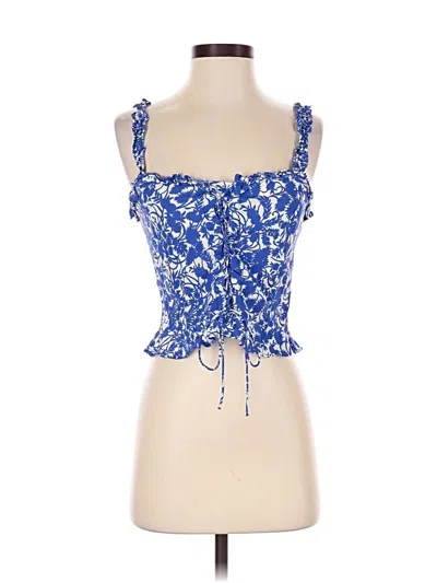 Pre-owned Zara Sleeveless Blouse In Blue