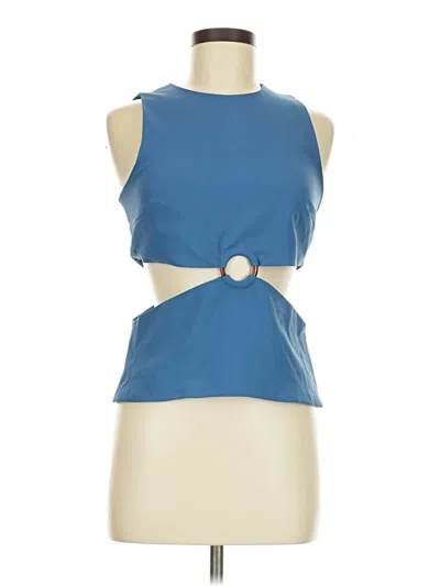 Pre-owned Zara Sleeveless Blouse In Blue