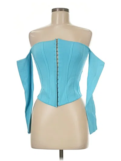 Pre-owned Zara Sleeveless Blouse In Blue