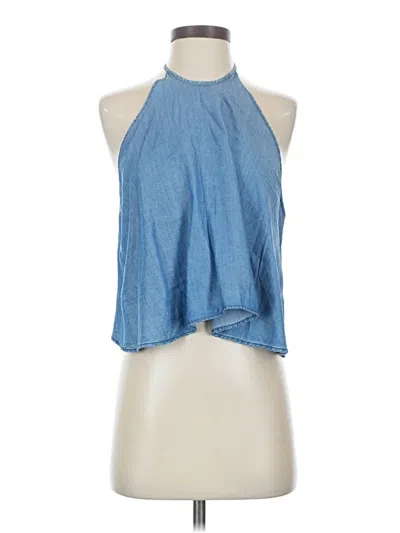 Pre-owned Zara Sleeveless Blouse In Blue