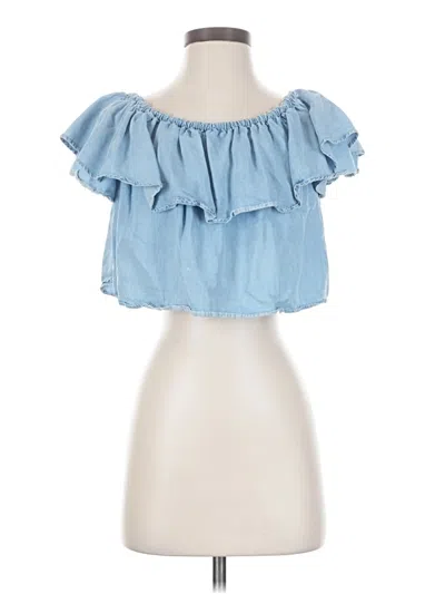 Pre-owned Zara Sleeveless Blouse In Blue