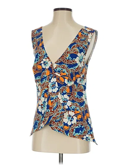 Pre-owned Zara Sleeveless Blouse In Blue