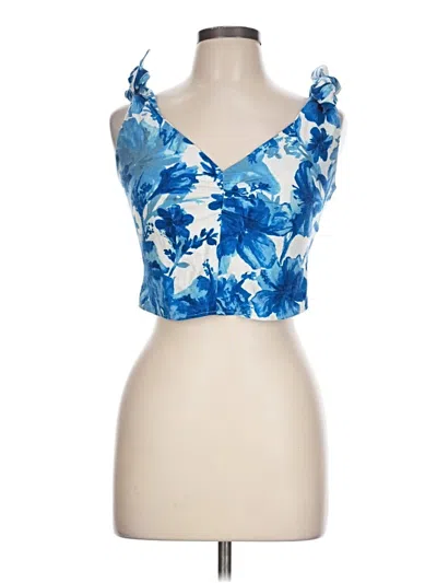Pre-owned Zara Sleeveless Blouse In Blue