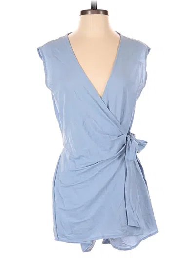 Pre-owned Zara Sleeveless Blouse In Blue