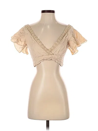 Pre-owned Zara Sleeveless Blouse In Brown