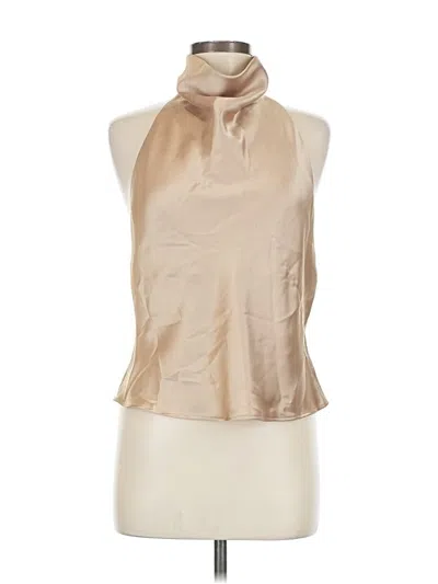 Pre-owned Zara Sleeveless Blouse In Brown