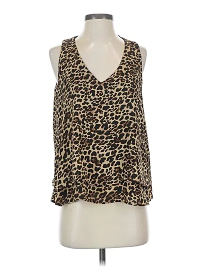 Pre-owned Zara Sleeveless Blouse In Brown