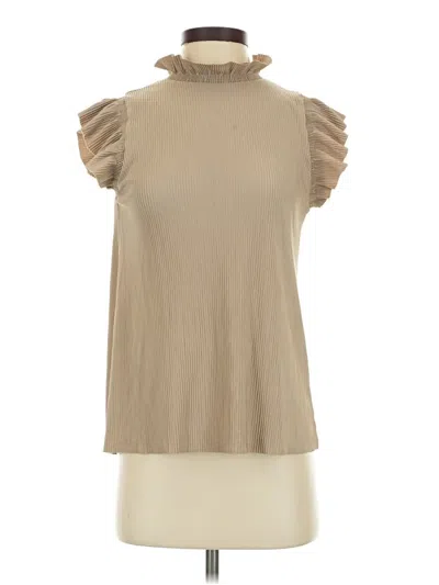 Pre-owned Zara Sleeveless Blouse In Brown