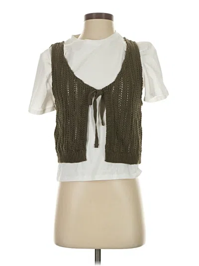 Pre-owned Zara Sleeveless Blouse In Brown
