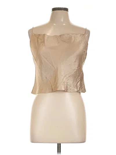 Pre-owned Zara Sleeveless Blouse In Brown