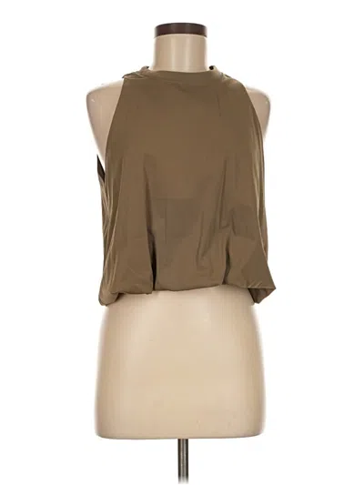 Pre-owned Zara Sleeveless Blouse In Brown
