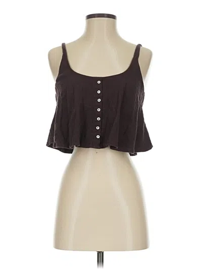 Pre-owned Zara Sleeveless Blouse In Brown
