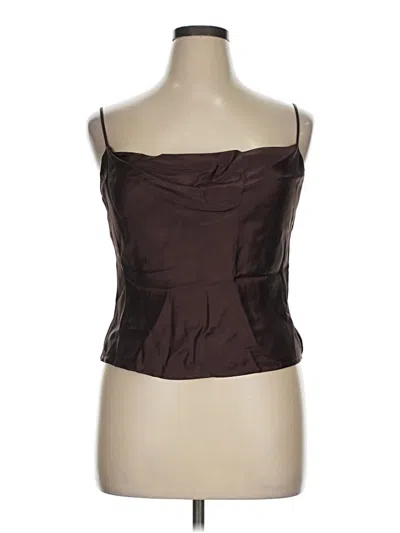 Pre-owned Zara Sleeveless Blouse In Brown