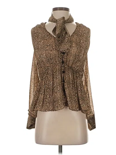 Pre-owned Zara Sleeveless Blouse In Brown