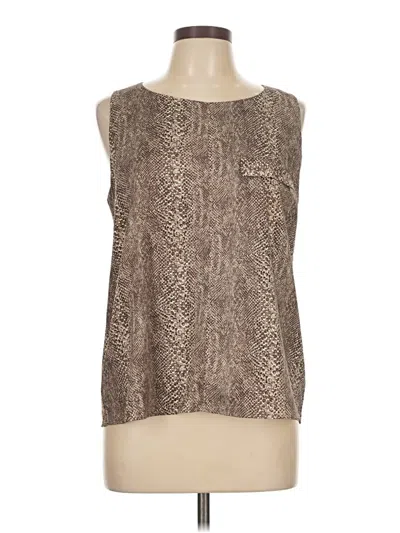 Pre-owned Zara Sleeveless Blouse In Brown