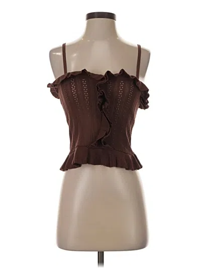 Zara Sleeveless Blouse In Brown