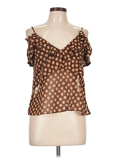 Pre-owned Zara Sleeveless Blouse In Brown