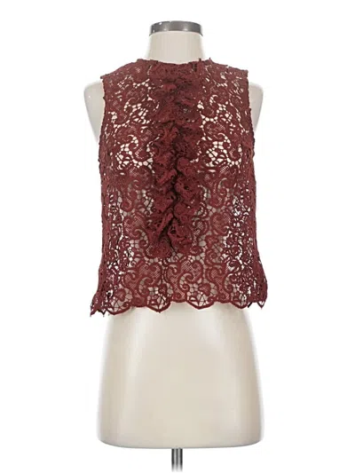 Pre-owned Zara Sleeveless Blouse In Burgundy