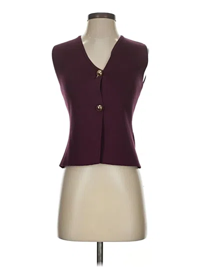 Pre-owned Zara Sleeveless Blouse In Burgundy