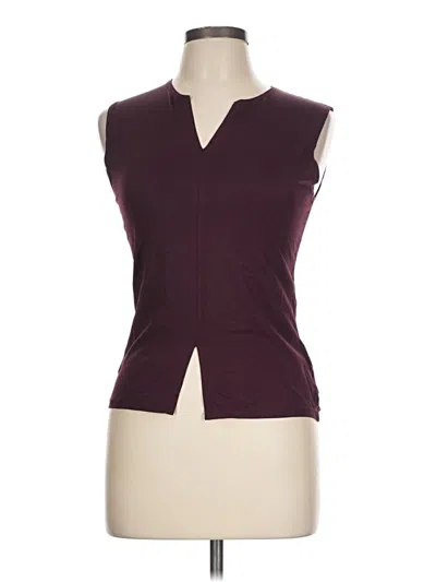 Pre-owned Zara Sleeveless Blouse In Burgundy
