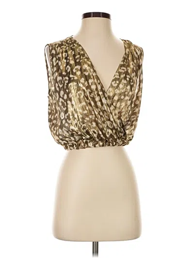 Pre-owned Zara Sleeveless Blouse In Gold