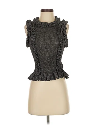 Pre-owned Zara Sleeveless Blouse In Gray