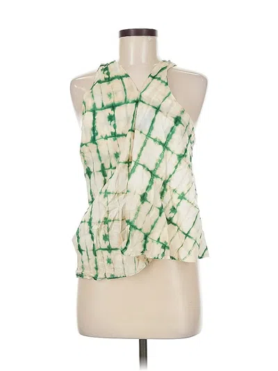 Pre-owned Zara Sleeveless Blouse In Green