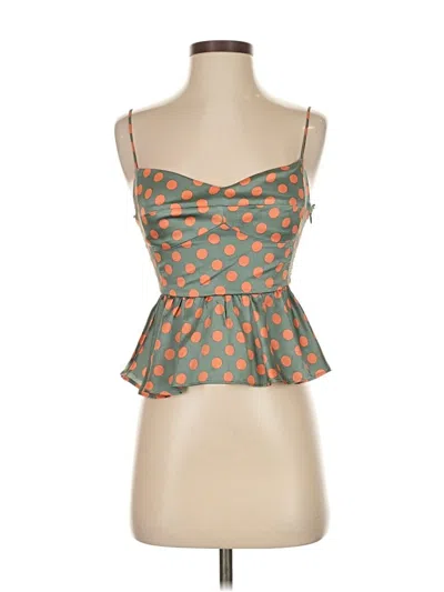 Pre-owned Zara Sleeveless Blouse In Green
