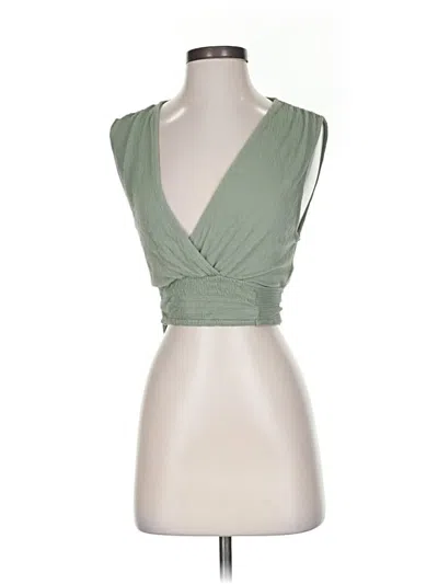 Pre-owned Zara Sleeveless Blouse In Green