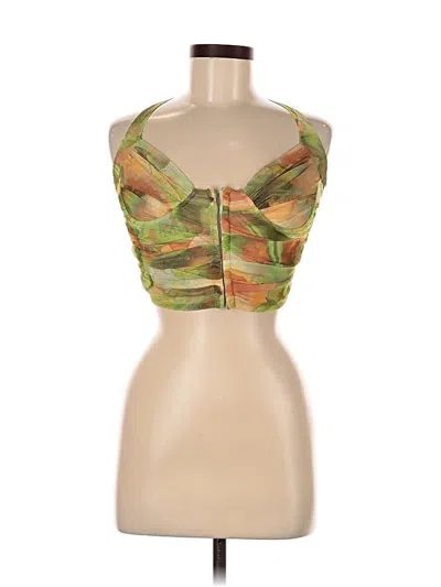 Pre-owned Zara Sleeveless Blouse In Green