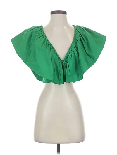 Pre-owned Zara Sleeveless Blouse In Green