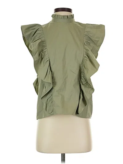 Pre-owned Zara Sleeveless Blouse In Green
